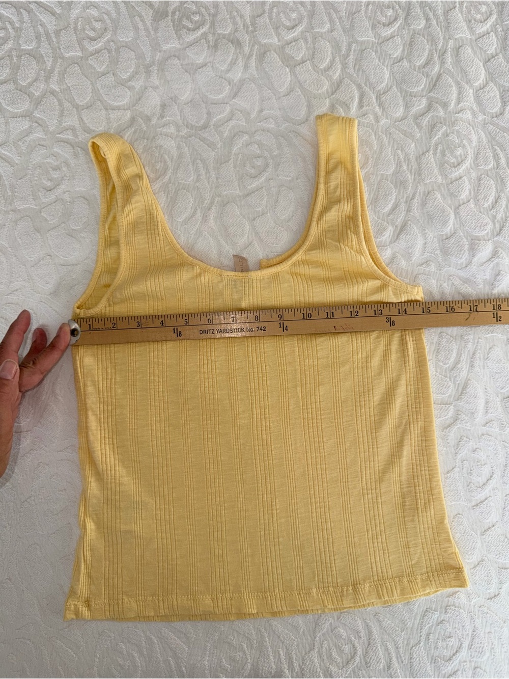 Pilcro Yellow Ribbed Scoop Tank Top - Picture 5 of 5